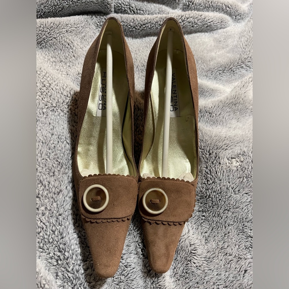 Valentina Russo Suede High Heels size 8 new 3 1/4” high